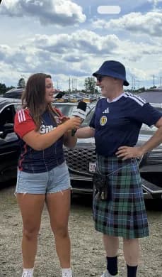 an lfg fan interview at a world cup tailgate
